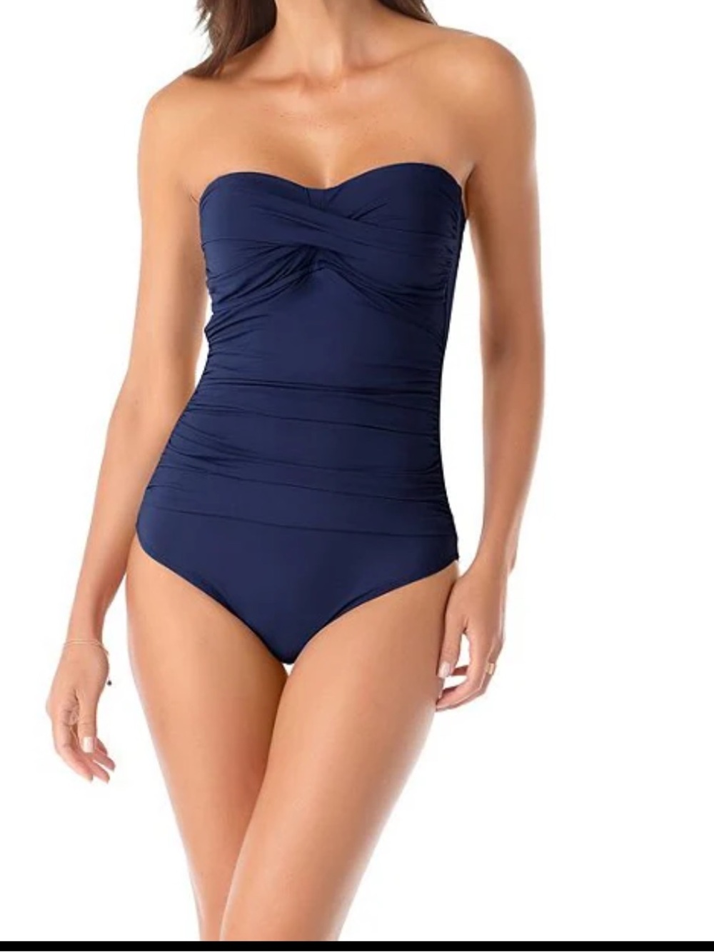Anne Cole Live in Color Twist  Front Shirred One Piece Swimsuit Size 12 NWT